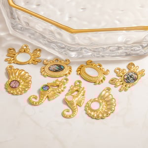 1 Piece Classic Series Delicate Marine Organism Shape Conch Stainless Steel Gold Color Women's Pendants h5 Picture3