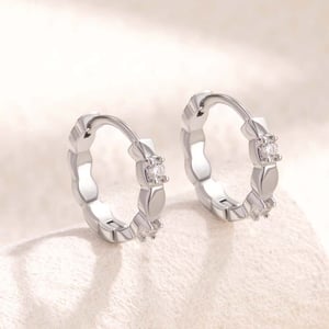 1 Piece Versatile Series Daily Intricate Circle Copper Zircon Women's Hoop Earrings h5 Picture2