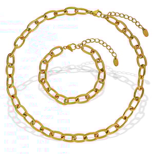 1 Piece Simple Series Classic Solid Color Titanium Steel   Gold Color  Women's Chain Necklaces h5 Picture6