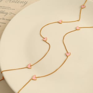 1 Stück Simple Series Simple Heart Edelstahl 18 Karat vergoldet Damen-Halsketten mit Anhänger h5 Bild3