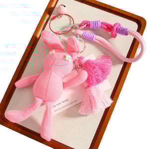 1 Piece Vivid Series Stylish Cute Pink Rabbit Doll Rayon Women's Bag Charms h5 Picture6