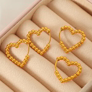 1 pair simple series classic geometric stainless steel  gold plated women hoop earrings h5 Picture3