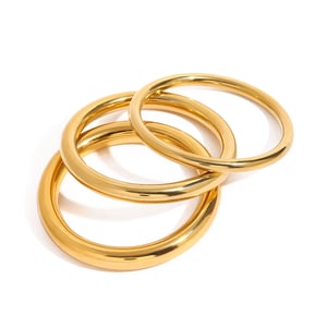1 stück simple series  ringförmige edelstahl goldfarbene damenarmreifen h5 Bild9