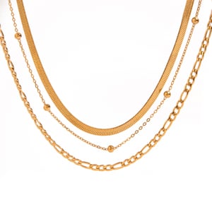 1 piece simple series classic annular stainless steel  gold plated women layered necklaces h5 Picture6