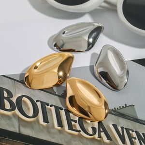 1 Pair Commute Series Fashionable Irregular Oval Shape Stainless Steel Gold Color Women's Stud Earrings h5 Picture3