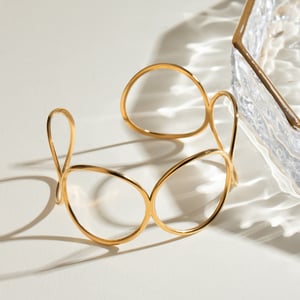 1 piece simple series simple geometric stainless steel  gold plated women bangles h5 Picture5