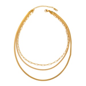 1 Piece Modern Series Daily Line Stainless Steel Gold Color Chic Women's Layered Necklaces h5 Picture6