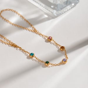 1 piece luxurious series sweet line stainless steel  gold plated rhinestone women chain bracelets h5 Picture4