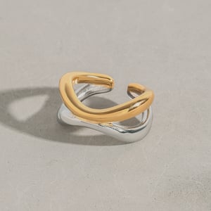 1 Piece Designable Series Chic Annular Stainless Steel Gold Color Women's Adjustable Rings h5 Picture3