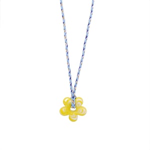 1 Piece Glamorous Series Sweet Ripple Textured Flower Glass Women's Pendant Necklaces h5 Picture8