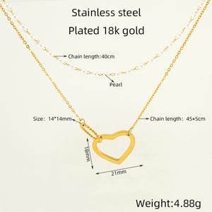 1 Piece Simple Series Love Annular Stainless Gold Color Women's Pendant Necklace h5 Picture4