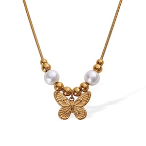1 Piece Romantic Series Elegant Animal Titanium Steel   Gold Color  Women's Pendant Necklaces h5 Picture6
