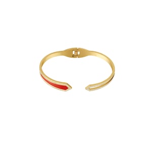 1 Stück einfache Serie elegante geometrische Edelstahl Gold Farbe Damen Armreifen h5 Bild8