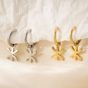 1 Pair Modern Series Sleek Geometric Titanium Steel Gold Color Women's Drop Earrings h5 Picture4