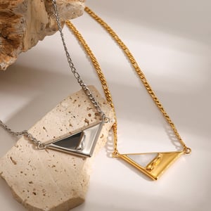 1 piece simple series daily geometric stainless steel  gold plated women pendant necklaces h5 Picture5