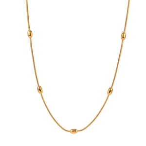 1 Stück Simple Series Einfache geometrische Edelstahl 18 Karat vergoldete Damen-Kettenhalsketten h5 Bild5