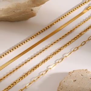 1 stück simple series  linie edelstahl 18 karat vergoldet damen kettenarmbänder h5 Bild3