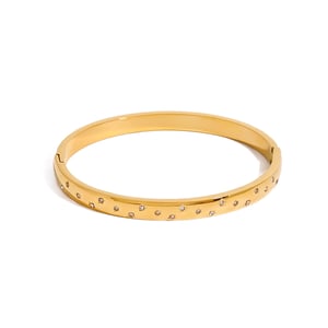 1 Piece Romantic Series Little Star All-match Stainless Steel Gold Color Women's Bangles h5 Picture9