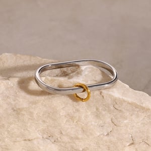1 Piece Simple Style Solid Color Stainless Steel Women's Single Ring h5 Picture4