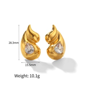 1 pair simple series  style droplet  gold plated women stud earrings h5 Picture4