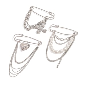 1 pair classic series elegant tassel stainless steel  gold plated women brooches h5 Picture5