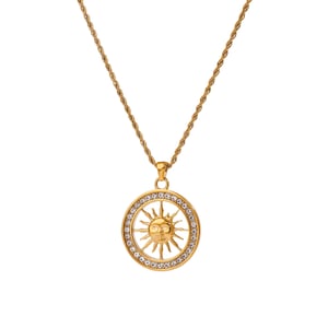 1 Piece Luxurious Series Fashionable Sun Pattern Stainless Steel Gold Color Women's Pendant Necklaces h5 Picture9