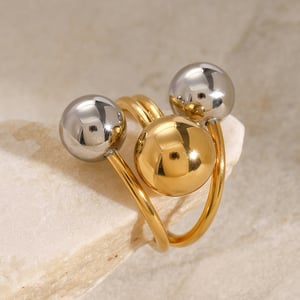 1 Piece Classic Geometric Stainless Steel Gold Plated Women's Adjustable Rings h5 Picture3
