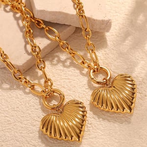1 Piece Romantic Series Sweet Heart Titanium Steel   Gold Color  Women's Pendant Necklaces h5 Picture9