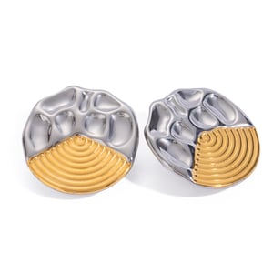 1 pair simple series retro geometric stainless steel  gold plated women stud earrings h5 Picture6