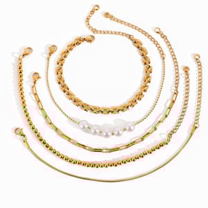 1 piece luxurious series elegant geometric stainless steel  gold plated women chain bracelets h5 Picture6