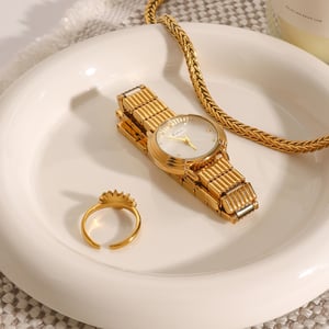1 Piece Gorgeous Series Sun Shape Delicate Stainless Steel Gold Color Women's Adjustable Rings h5 Picture4