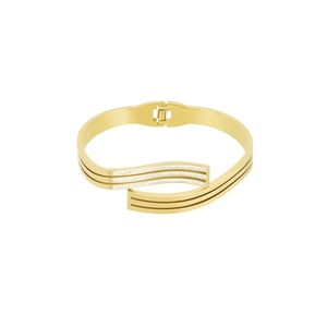 1 Piece Stylish Series Classic Strip Stainless Steel Gold Color Women's Bangles h5 Picture4