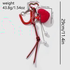 1 Piece Cute Plush Heart Women's Bag Charms h5 Picture12