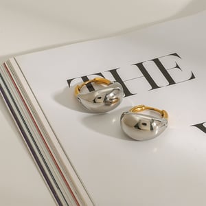 1 Paar romantische Serie lässig ringförmige Edelstahl 18 Karat vergoldet Frauen Creolen h5 Bild4