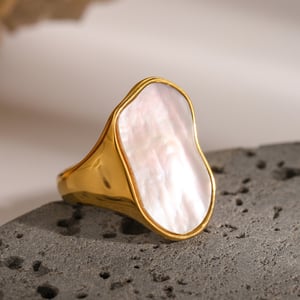 1 Paar Simple Series Simple Turtle Edelstahl 18 Karat vergoldet Muschel Damen Einzelring h5 Bild4
