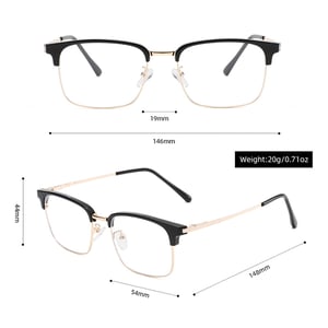 1 Pair Casual Semi Framed Square Shaped Blue - light Blocking Glasses h5 Picture9