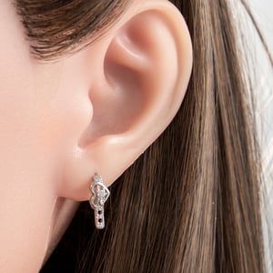 1 Piece Designable Series Simple Heart Belt Fastener Copper Zircon Women's Hoop Earrings h5 Picture3