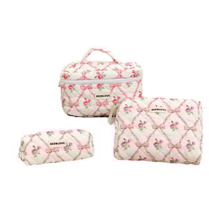 1 Piece Simple Series Large-capacity Cosmetic Bag With Sweet Bows Flowers Women's Bags h5 Picture5