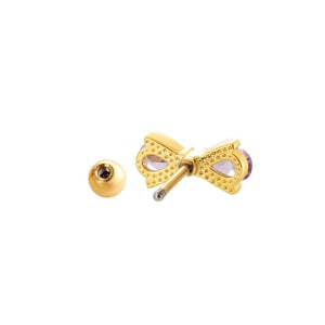 1 Piece Shinning Bow Knot Titanium Steel Zircon Women's Stud Earrings h5 Picture6