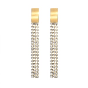 1 paar luxuriöse serie retro quaste edelstahl  vergoldet zirkon damen ohrstecker h5 Bild4