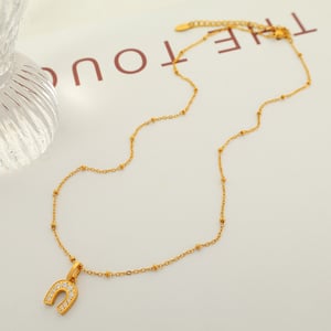 1 piece simple series simple geometric stainless steel  gold plated zircon women pendant necklaces h5 Picture3