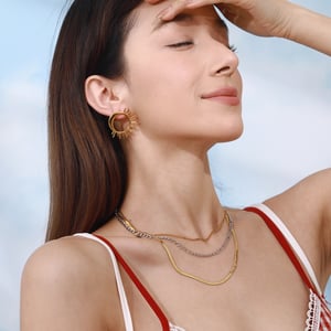 1 Piece Simple Series Charming Style Line Stainless Steel Gold & Silver Color Women's Layered Necklaces h5 Picture4