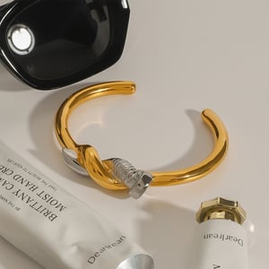 1 Piece Designable Series Original Nail Knot Mixed Color Stainless Steel Gold & Silver Color Women's Bangles h5 Picture8