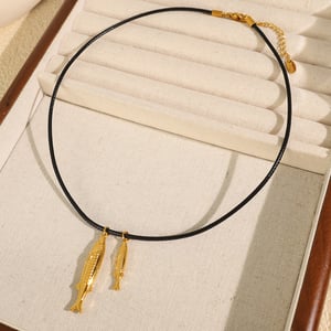1 piece romantic series fish titanium steel  gold color plated women's pendant necklaces h5 Picture4
