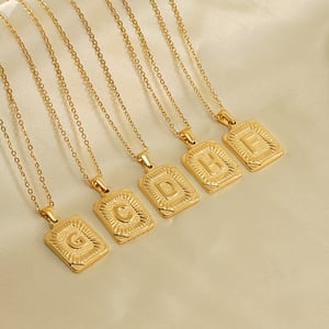 1 Stück Simple Series Daily Letter Edelstahl 18 Karat vergoldet Unisex Anhänger Halsketten h5 Bild4