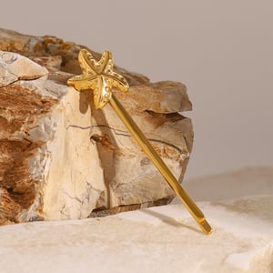 1 pair simple series style turtle stainless steel gold plated women hair clips h5 Picture4