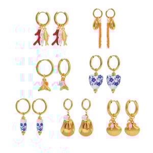 1 pair simple casual style fish shape stainless steel  gold plated inlay artificial pearl women's drop earrings h5 Picture5