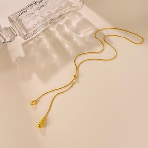 1 Stück Elegante Serie Tägliche Tropfen Verstellbare Edelstahl Gold Farbe Damen Anhänger Halsketten h5 Bild10