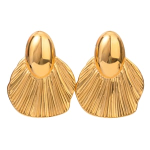 1 pair simple series retro geometric stainless steel  gold plated women stud earrings h5 Picture5