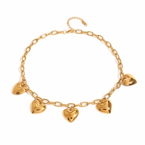 1 piece simple series sweet heart stainless steel  gold plated women pendant necklaces h5 Picture7